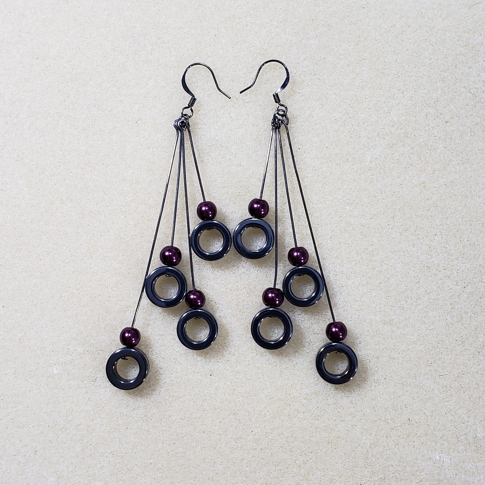 Hand made fashion earrings plum